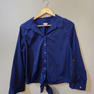Chico's Deep Blue Button-Down Shirt